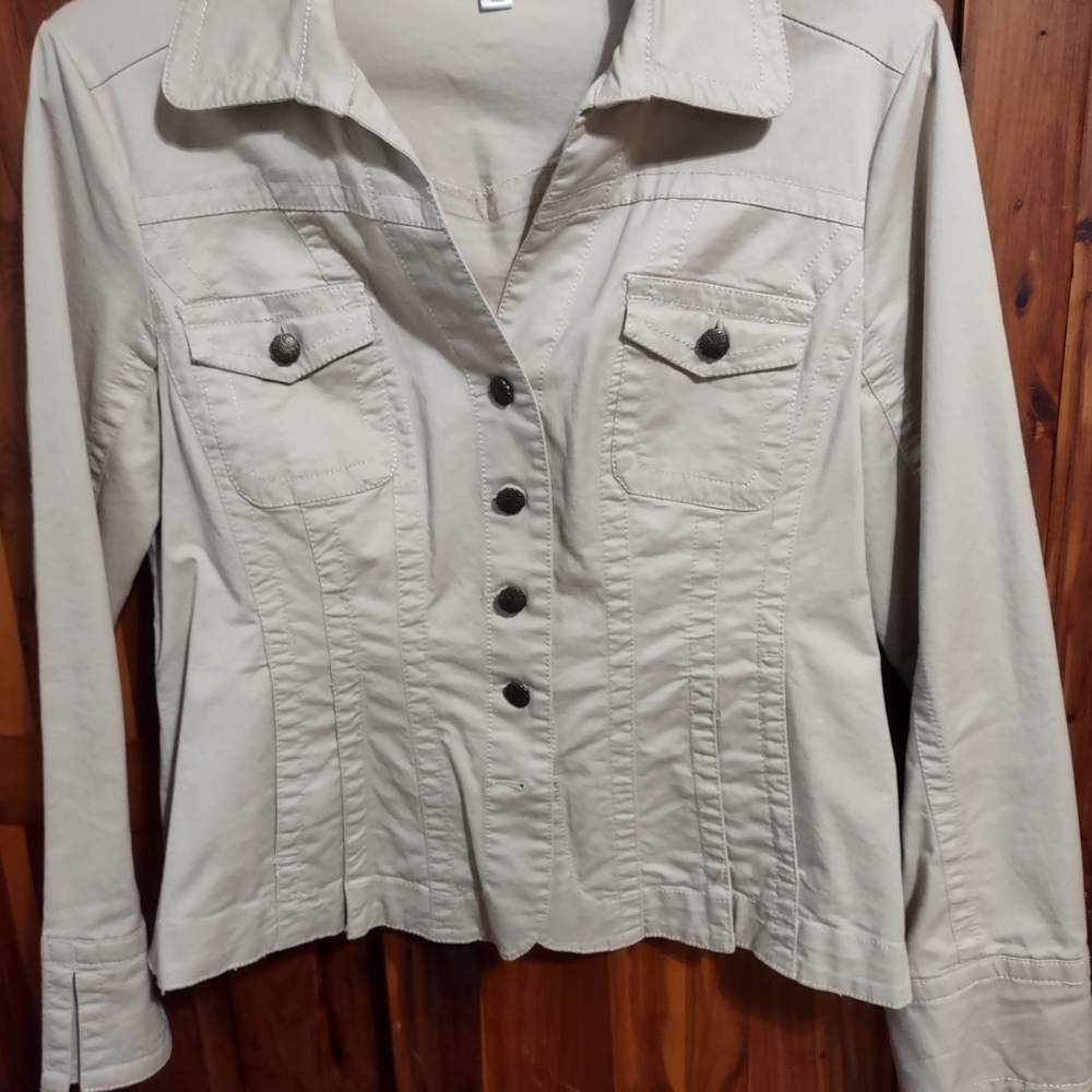 Dressbarn Cream Jean Jacket